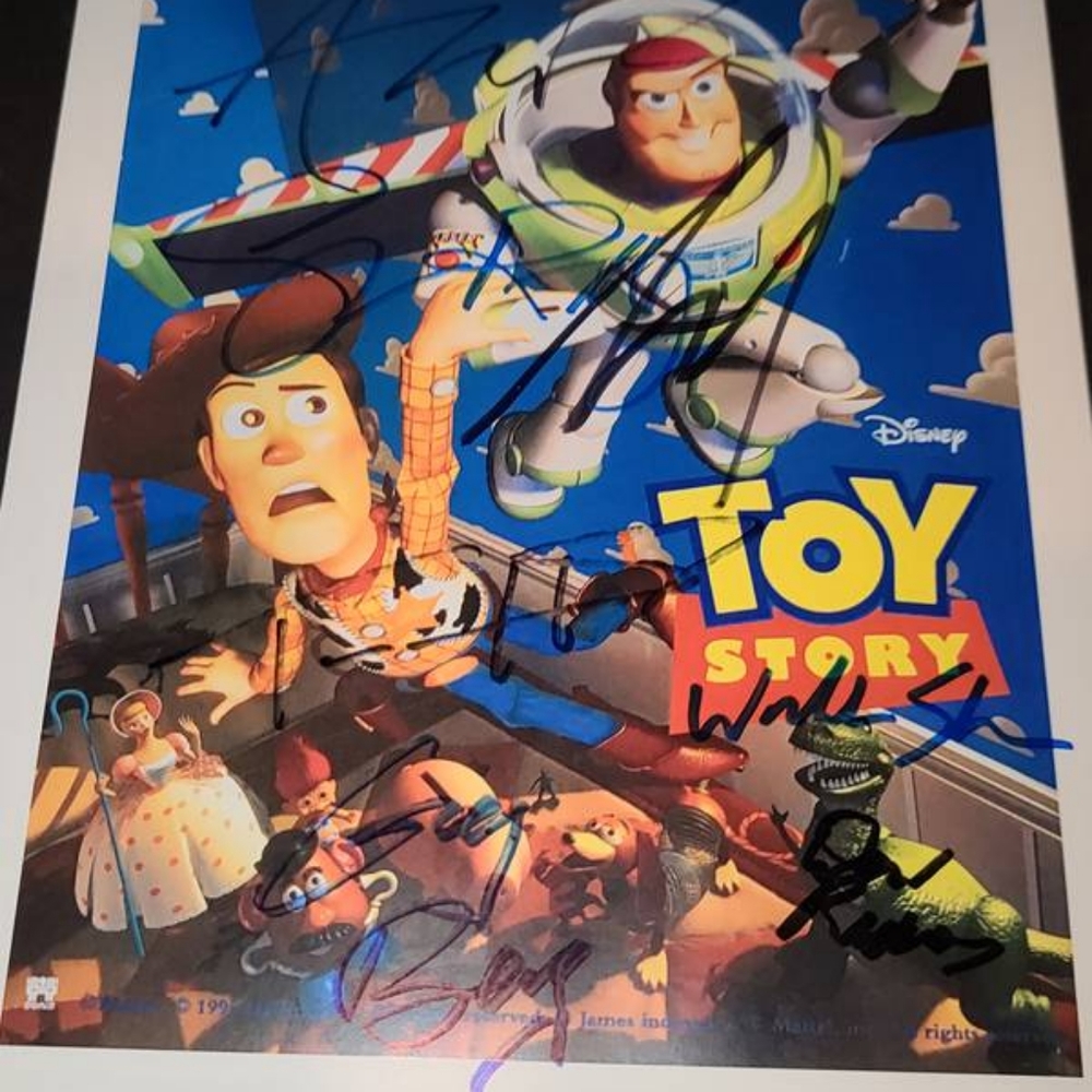 Toy Story Autographed by the Cast Signed 8x10 Color Photo by Hanks - Allen - Sh